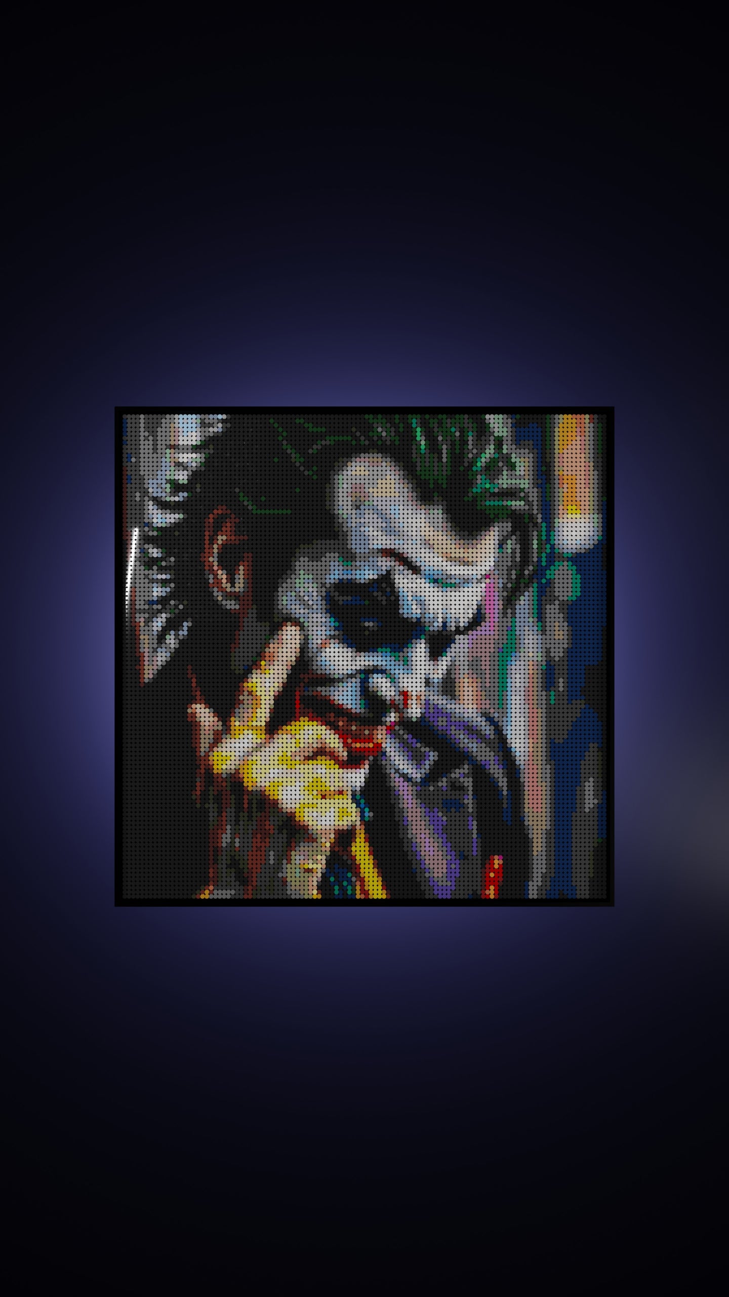 Tony Eats LEGO® Style mosaic pixel art design for display